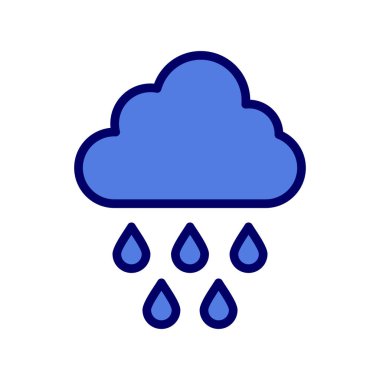 Yağmurlu bir hava. Web simgesi basit tasarım