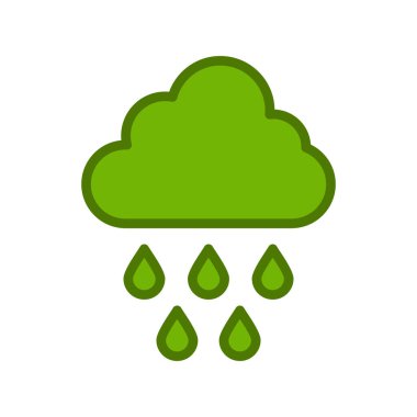 Yağmurlu bir hava. Web simgesi basit tasarım