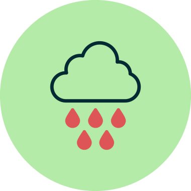 Yağmurlu bir hava. Web simgesi basit tasarım