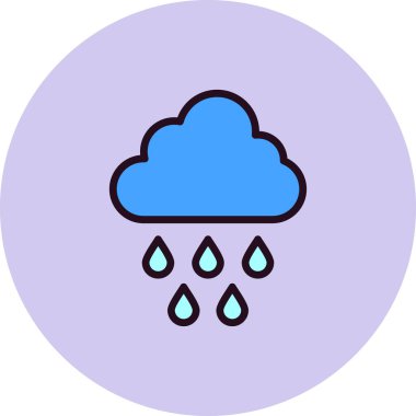 Yağmurlu bir hava. Web simgesi basit tasarım