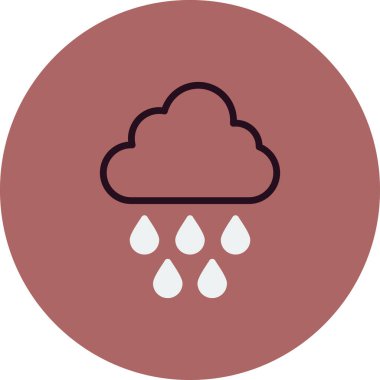 Yağmurlu bir hava. Web simgesi basit tasarım