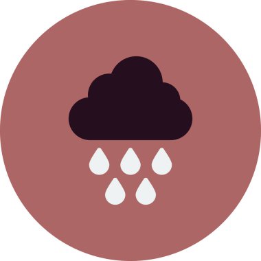 Yağmurlu bir hava. Web simgesi basit tasarım