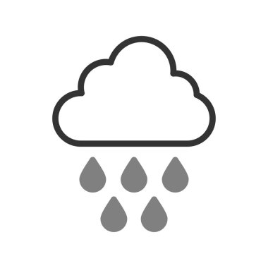 Yağmurlu bir hava. Web simgesi basit tasarım