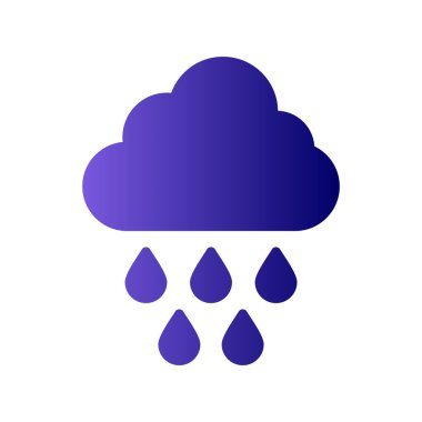 Yağmurlu bir hava. Web simgesi basit tasarım