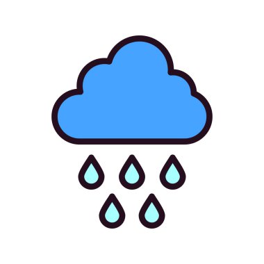 Yağmurlu bir hava. Web simgesi basit tasarım