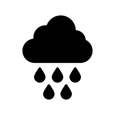Yağmurlu bir hava. Web simgesi basit tasarım