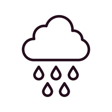 Yağmurlu bir hava. Web simgesi basit tasarım