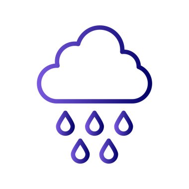 Yağmurlu bir hava. Web simgesi basit tasarım