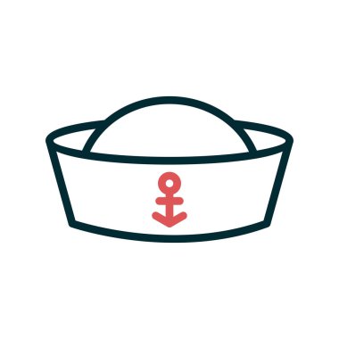 Denizci Kaptan simgesi, vektör illüstrasyonu