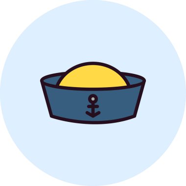 Denizci Kaptan simgesi, vektör illüstrasyonu