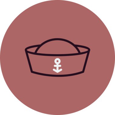 Denizci Kaptan simgesi, vektör illüstrasyonu