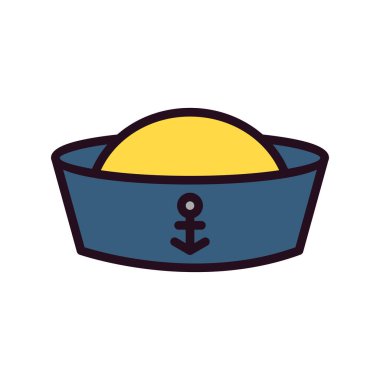 Denizci Kaptan simgesi, vektör illüstrasyonu