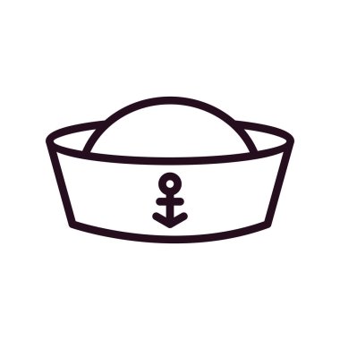 Denizci Kaptan simgesi, vektör illüstrasyonu