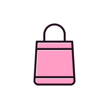 Alışveriş poşeti ikon vektör illüstrasyonu