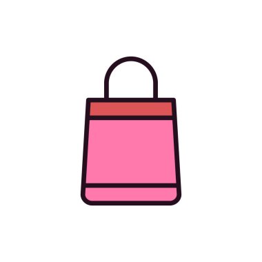 Alışveriş poşeti ikon vektör illüstrasyonu