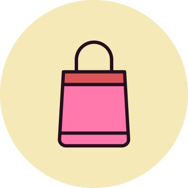 Alışveriş poşeti ikon vektör illüstrasyonu