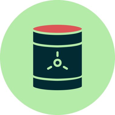 Toksik atık dolu fıçı, vektör illüstrasyon simgesi tasarımı