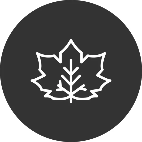 Maple Leaf Icon Vector Thin Line Sign Isolated Contour Symbol — Archivo Imágenes Vectoriales