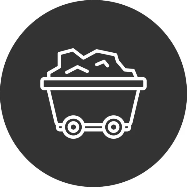 Coal Mine Icon Outline Illustration Mining Cart Vector Icons Web — Stock Vector