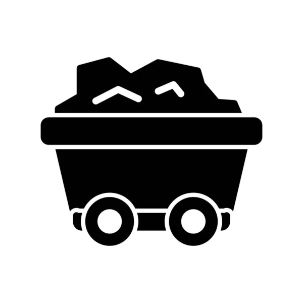 Coal Mine Icon Outline Illustration Mining Cart Vector Icons Web — Stock vektor