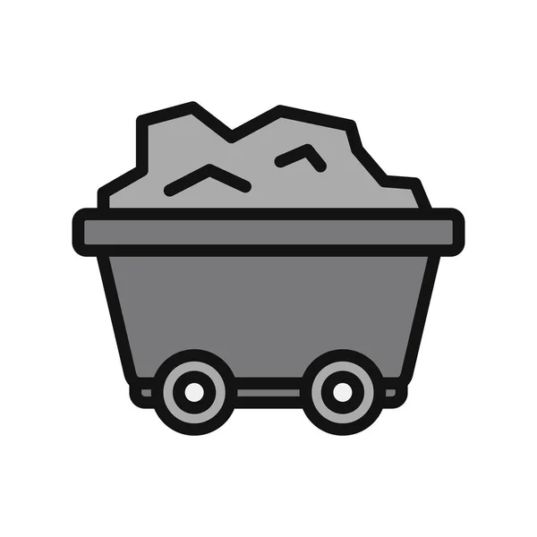 Coal Mine Icon Outline Illustration Mining Cart Vector Icons Web — Vetor de Stock
