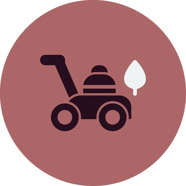 Simple Vector Icon Lawn Mower — Stock Vector