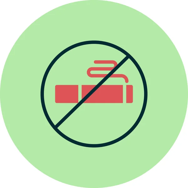 Zákaz Kouření Webová Ikona — Stockový vektor