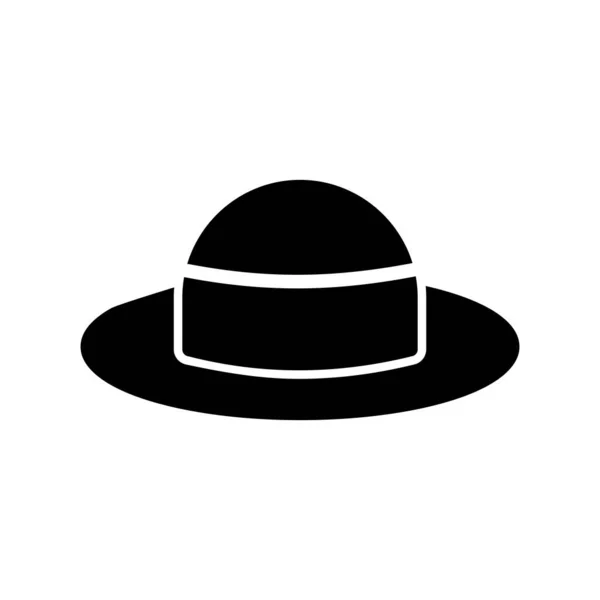 Şapka Ikonu Siyah Beyaz Resimleme — Stok Vektör