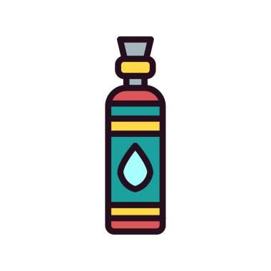 Şişe ikonu vektörü. İnce çizgi işareti. izole edilmiş sınır sembolü çizimi