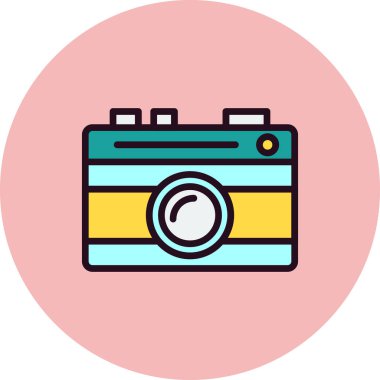 Kamera. Web simgesi basit illüstrasyon