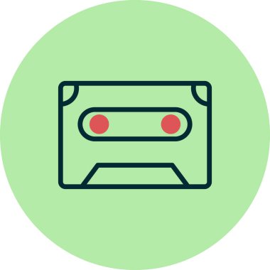 ses kasedi simgesi, karışık kasetin vektör illüstrasyonu 