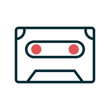 ses kasedi simgesi, karışık kasetin vektör illüstrasyonu 