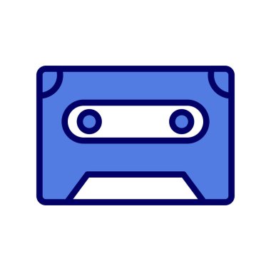 ses kasedi simgesi, karışık kasetin vektör illüstrasyonu 