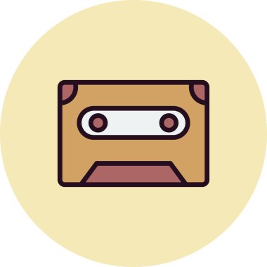 ses kasedi simgesi, karışık kasetin vektör illüstrasyonu 