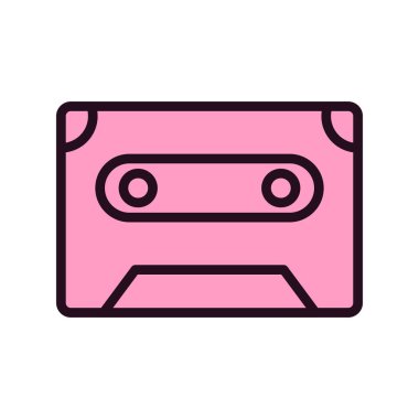 ses kasedi simgesi, karışık kasetin vektör illüstrasyonu 