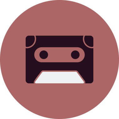 ses kasedi simgesi, karışık kasetin vektör illüstrasyonu 