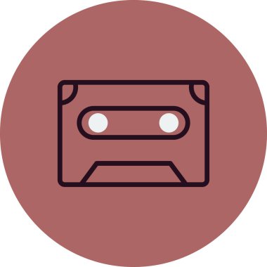 ses kasedi simgesi, karışık kasetin vektör illüstrasyonu 