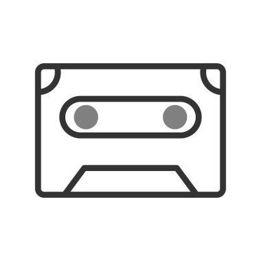 ses kasedi simgesi, karışık kasetin vektör illüstrasyonu 