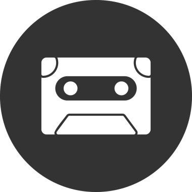 ses kasedi simgesi, karışık kasetin vektör illüstrasyonu 