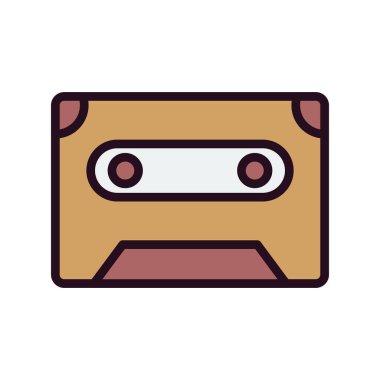 ses kasedi simgesi, karışık kasetin vektör illüstrasyonu 