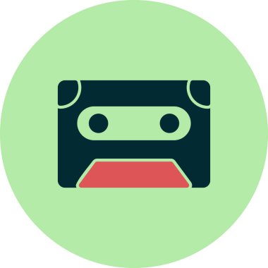 ses kasedi simgesi, karışık kasetin vektör illüstrasyonu 