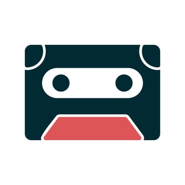 ses kasedi simgesi, karışık kasetin vektör illüstrasyonu 