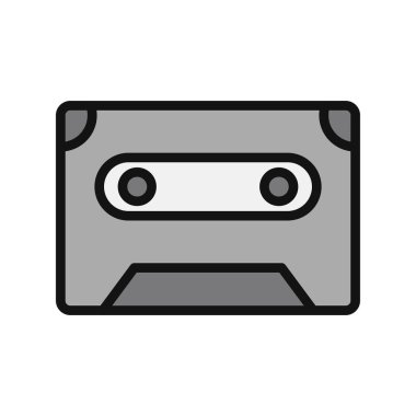 ses kasedi simgesi, karışık kasetin vektör illüstrasyonu 