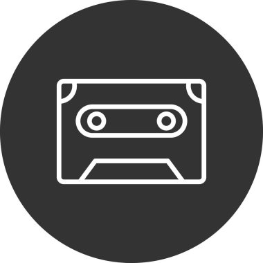 ses kasedi simgesi, karışık kasetin vektör illüstrasyonu 