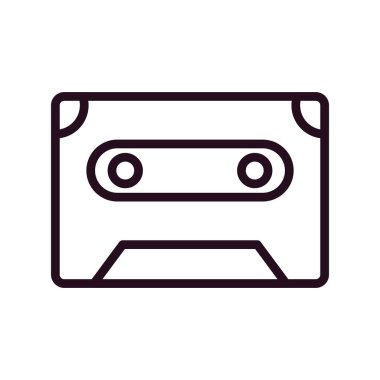 ses kasedi simgesi, karışık kasetin vektör illüstrasyonu 