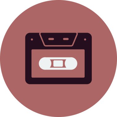 ses kasedi simgesi, karışık kasetin vektör illüstrasyonu 