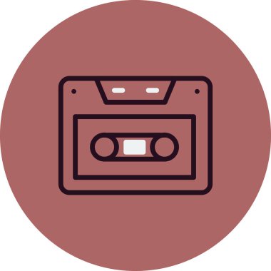 ses kasedi simgesi, karışık kasetin vektör illüstrasyonu 