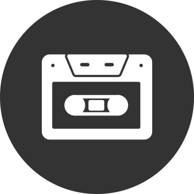 ses kasedi simgesi, karışık kasetin vektör illüstrasyonu 