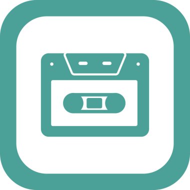 ses kasedi simgesi, karışık kasetin vektör illüstrasyonu 