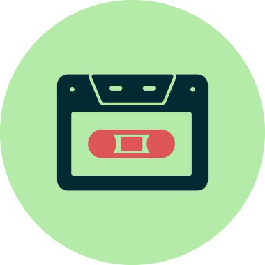 ses kasedi simgesi, karışık kasetin vektör illüstrasyonu 